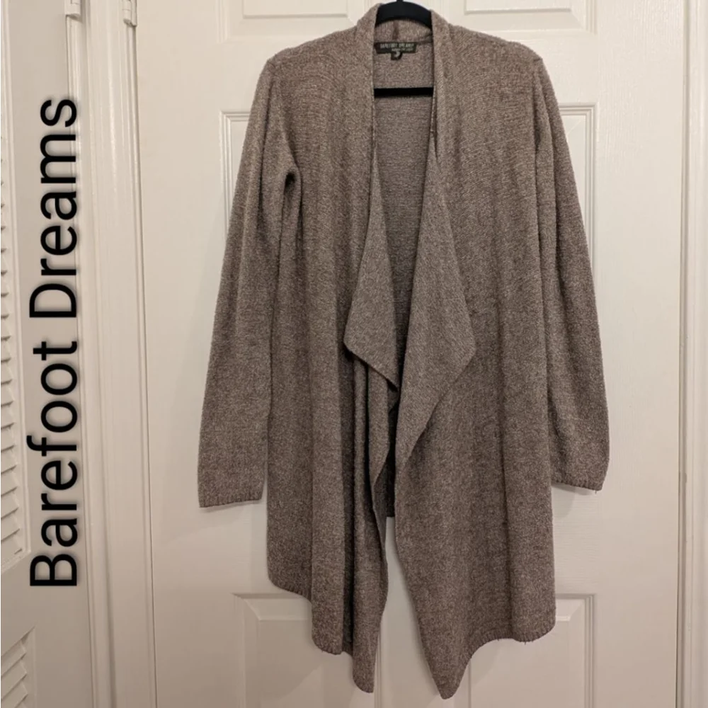 Women's Barefoot Dreams Brown Bamboo Chic Lite Cardigan S/M